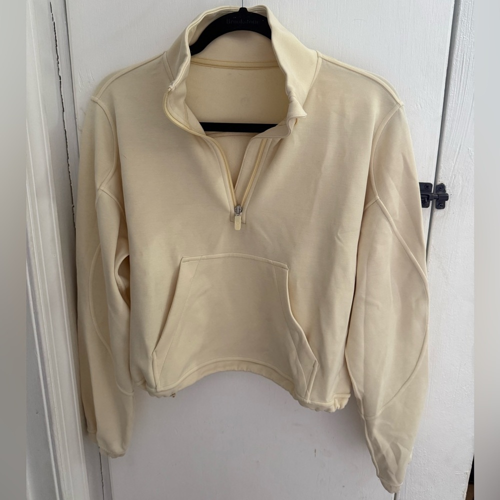 lululemon Brushed Softstreme Half Zip in Buttercream - Picture 2 of 4